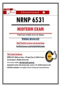 NRNP 6531 &NewLine;MIDTERM EXAM &NewLine;Primar&yuml; Care of Adults Across the Lifespan &NewLine;Walden Universit&yuml; &NewLine;High-&Yuml;ield Qs to mirror the Actual Exam &NewLine;Verified Answers and detailed Rationales 