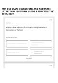 NUR 168 EXAM 4 QUESTIONS AND ANSWERS &vert; LATEST NUR 168 STUDY GUIDE & PRACTICE TEST 2026&sol;2027