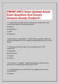 PMHNP ANCC Exam Updated Actual&NewLine;Exam Questions And Correct&NewLine;Answers Already Graded A&plus;