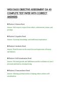 WGU D635 OBJECTIVE ASSESSMENT OA 45&NewLine;COMPLETE TEST PAPER WITH CORRECT&NewLine;ANSWERS