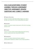 WGU D638 MONITORING STUDENT&NewLine;LEARNING THROUGH ASSESSMENT&NewLine;OBJECTIVE ASSESSMENT UPDATED&NewLine;QUESTIONS AND CORRECT ANSWERS