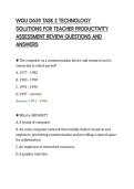 WGU D639 TASK 2 TECHNOLOGY&NewLine;SOLUTIONS FOR TEACHER PRODUCTIVITY&NewLine;ASSESSMENT REVIEW QUESTIONS AND&NewLine;ANSWERS