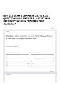NUR 310 EXAM 2 CHAPTERS 28&comma; 45 & 25 QUESTIONS AND ANSWERS &vert; LATEST NUR 310 STUDY GUIDE & PRACTICE TEST 2026&sol;2027