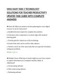 WGU D639 TASK 2 TECHNOLOGY&NewLine;SOLUTIONS FOR TEACHER PRODUCTIVITY&NewLine;UPDATED TASK GUIDE WITH COMPLETE&NewLine;ANSWERS