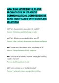 WGU D648 LEVERAGING AI AND&NewLine;TECHNOLOGY IN STRATEGIC&NewLine;COMMUNICATIONS COMPREHENSIVE&NewLine;EXAM STUDY GUIDE WITH COMPLETE&NewLine;SOLUTIONS