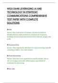 WGU D648 LEVERAGING AI AND&NewLine;TECHNOLOGY IN STRATEGIC&NewLine;COMMUNICATIONS COMPREHENSIVE&NewLine;TEST PAPER WITH COMPLETE&NewLine;SOLUTIONS