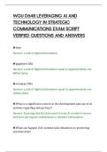WGU D648 LEVERAGING AI AND&NewLine;TECHNOLOGY IN STRATEGIC&NewLine;COMMUNICATIONS EXAM SCRIPT&NewLine;VERIFIED QUESTIONS AND ANSWERS