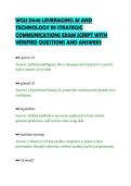WGU D648 LEVERAGING AI AND&NewLine;TECHNOLOGY IN STRATEGIC&NewLine;COMMUNICATIONS EXAM SCRIPT WITH&NewLine;VERIFIED QUESTIONS AND ANSWERS