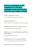 WGU D648 LEVERAGING AI AND&NewLine;TECHNOLOGY IN STRATEGIC&NewLine;COMMUNICATIONS UPDATED EXAM&NewLine;QUESTIONS AND CORRECT ANSWERS