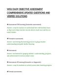 WGU D659 OBJECTIVE ASSESSMENT&NewLine;COMPREHENSIVE UPDATED QUESTIONS AND&NewLine;VERIFIED SOLUTIONS