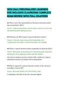 WGU D662 PERSONALIZED LEARNING&NewLine;FOR INCLUSIVE CLASSROOMS COMPLETE&NewLine;EXAM REVIEW WITH FULL SOLUTIONS