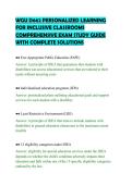WGU D662 PERSONALIZED LEARNING&NewLine;FOR INCLUSIVE CLASSROOMS&NewLine;COMPREHENSIVE EXAM STUDY GUIDE&NewLine;WITH COMPLETE SOLUTIONS