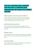 WGU D662 PERSONALIZED LEARNING&NewLine;FOR INCLUSIVE CLASSROOMS EXAM&NewLine;PREPARATION TEST BANK WITH CORRECT&NewLine;ANSWERS