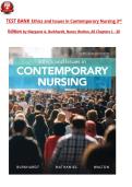 Test Bank for Ethics and Issues in Contemporary Nursing&comma; 3rd Edition By Margaret A&period; Burkhardt&comma; Nancy Walton &vert; 9780176696573 &vert; All Chapters 1 - 20 are included &vert; LATEST