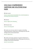 WGU D664 COMPREHENSIVE&NewLine;QUESTIONS AND SOLUTIONS EXAM&NewLine;PAPER