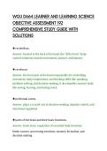 WGU D664 LEARNER AND LEARNING SCIENCE&NewLine;OBJECTIVE ASSESSMENT 192&NewLine;COMPREHENSIVE STUDY GUIDE WITH&NewLine;SOLUTIONS