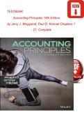 TEST BANK For Accounting Principles&comma; 14th Edition by Jerry J&period; Weygandt&comma; Paul D&period; Kimmel&comma; Verified Chapters 1 - 27&comma; Complete Newest Version