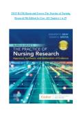 Test Bank - Burns and Grove's The Practice of Nursing Research&comma; 9th Edition &lpar;Gray&comma; 2021&rpar;&comma; Susan K&period; Grove Chapter 1-29 &vert; All Chapters Complete Practice Questions with Answers
