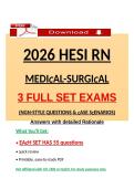 2026 HESI RN Medical-Surgical &ndash; 3 Full Set Exams&comma; 165 Questions & Detailed Rationales