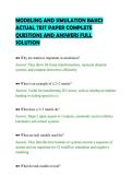 MODELING AND SIMULATION BASICS&NewLine;ACTUAL TEST PAPER COMPLETE&NewLine;QUESTIONS AND ANSWERS FULL&NewLine;SOLUTION