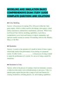 MODELING AND SIMULATION BASICS&NewLine;COMPREHENSIVE EXAM STUDY GUIDE&NewLine;COMPLETE QUESTIONS AND SOLUTIONS