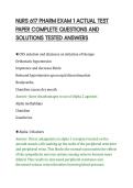 NURS 617 PHARM EXAM 1 ACTUAL TEST&NewLine;PAPER COMPLETE QUESTIONS AND&NewLine;SOLUTIONS TESTED ANSWERS&NewLine;