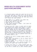 NR509 HEALTH ASSESSMENT BATES QUESTIONS &lpar;MIDTERM&rpar;