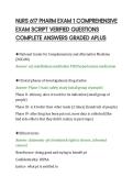 NURS 617 PHARM EXAM 1 COMPREHENSIVE&NewLine;EXAM SCRIPT VERIFIED QUESTIONS&NewLine;COMPLETE ANSWERS GRADED APLU