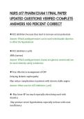 NURS 617 PHARM EXAM 1 FINAL PAPER&NewLine;UPDATED QUESTIONS VERIFIED COMPLETE&NewLine;ANSWERS 100 PERCENT CORRECT