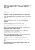 WGU C175 - DATA MANAGEMENT FOUNDATIONS&vert; PA&vert; PRE-ASSESSMENT &vert; QUESTIONS WITH VERIFIED ANSWERS&NewLine;&NewLine;