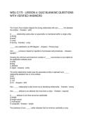 WGU C175 - LESSON 4 &colon; QUIZ BLANK&sol;MC QUESTIONS WITH VERIFIED ANSWERS&NewLine;&NewLine;