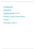 Test Bank for Safe Maternity & Pediatric Nursing Care 3rd Edition by Luanne Linnard-Palmer&comma; Chapters 1&ndash;38