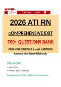 ATI RN Comprehensive Exit 2026 &ndash; 700&plus; Questions Bank with Detailed Rationales 