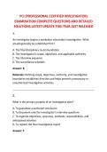 PCI &lpar;PROFESSIONAL CERTIFIED INVESTIGATOR&rpar; &NewLine;EXAMINATION COMPLETE QUESTIONS AND DETAILED &NewLine;SOLUTIONS LATEST UPDATE THIS YEAR JUST RELEASED