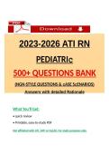 2023&ndash;2026 ATI RN Pediatric &ndash; 500&plus; Questions Bank&comma; Answers & Detailed Rationales