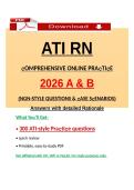 ATI RN Comprehensive Online Practice 2026 A & B &ndash; 300 Practice Questions with Detailed Rationales 