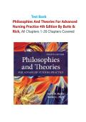 TEST BANK Philosophies and Theories for Advanced Nursing Practice 4th Edition by Butts & Rich&comma; All Chapters 1-26 Chapters Covered&comma; Verified Latest 2026