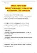 NR507- ADVANCED &NewLine;PATHOPHYSIOLOGY FINAL EXAM &NewLine;QUESTIONS AND ANSWERS 
