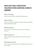 NR222 UNIT 8 FINAL CERTIFICATION&NewLine;EVALUATION TESTED QUESTIONS COMPLETE&NewLine;ANSWERS