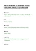 NR222 UNIT 8 FINAL EXAM REVIEW SOLVED&NewLine;QUESTIONS WITH ACCURATE ANSWERS&NewLine;