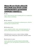 NR222 NR 222 EXAM 2 HEALTH&NewLine;WELLNESS 2026 STUDY GUIDE&NewLine;COMPREHENSIVE QUESTIONS&NewLine;ANSWERS VERIFIED A&plus;