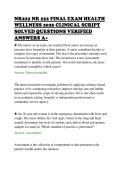 NR222 NR 222 FINAL EXAM HEALTH&NewLine;WELLNESS 2026 CLINICAL SCRIPT&NewLine;SOLVED QUESTIONS VERIFIED&NewLine;ANSWERS A&plus;