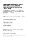 NR222 NR 222 FINAL EXAM HEALTH&NewLine;WELLNESS 2026 FINAL PAPER&NewLine;PRACTICE QUESTIONS ANSWERS&NewLine;ACCURATE A&plus;