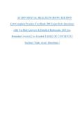 ATI RN MENTAL HEALTH NURSING EDITION&NewLine;12&period;0 Complete Practice Test Bank 300 Exam-Style Questions&NewLine;with Verified Answers & Detailed Rationales All Core&NewLine;Domains Covered &vert; A&plus; Graded TABLE OF CONTENTS &vert;&NewLine;Section &vert; Topic Area &vert; Questions &vert;