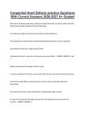 Congenital Heart Defects practice Questions &NewLine;With Correct Answers 2026-2027 A&plus; Graded 
