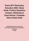 Praxis 5017 Elementary Education 2026 &vert; Study Guide&comma; Practice Questions&comma; Answers&comma; Rationales & Exam Review