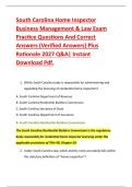 South Carolina Home Inspector &NewLine;Business Management & Law Exam &NewLine;Practice Questions And Correct &NewLine;Answers &lpar;Verified Answers&rpar; Plus &NewLine;Rationale 2027 Q&A&vert; Instant &NewLine;Download Pdf&period; 