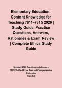 Elementary Education&colon; Content Knowledge for Teaching 7811&ndash;7815 2026 &vert; Study Guide&comma; Practice Questions&comma; Answers&comma; Rationales & Exam Review