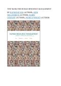 Test bank for Human Resource Management&NewLine;by Raymond Noe &lpar;Author&rpar;&comma; John Hollenbeck &lpar;Author&rpar;&comma; Barry Gerhart &lpar;Author&rpar;&comma; Patrick Wright &lpar;Author&rpar;  all pages fully covered with test questions and answers graded A&plus;