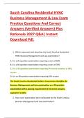 South Carolina Residential HVAC &NewLine;Business Management & Law Exam &NewLine;Practice Questions And Correct &NewLine;Answers &lpar;Verified Answers&rpar; Plus &NewLine;Rationale 2027 Q&A&vert; Instant &NewLine;Download Pdf&period;